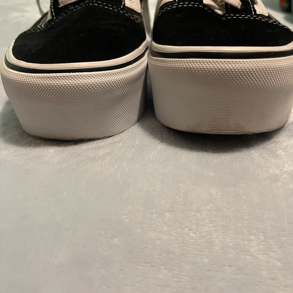Vans Classic Black and White Platform Shoes - Picture 2 of 7